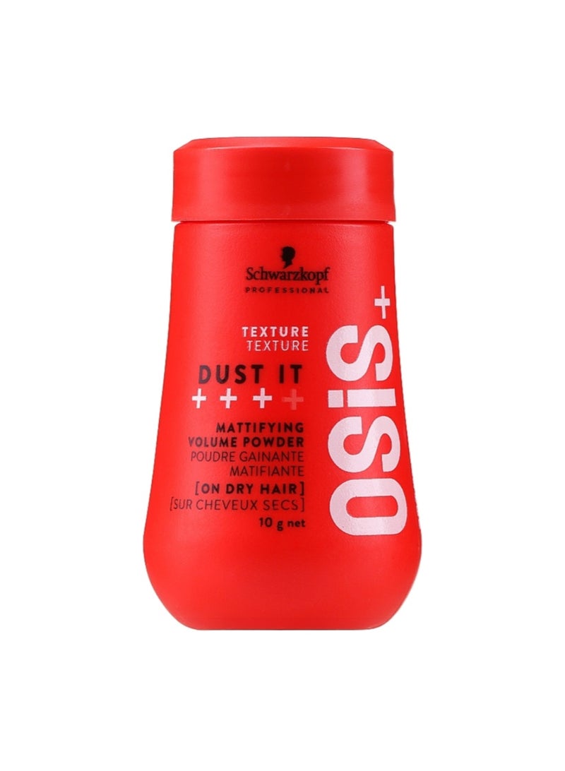 Schwarzkopf Professional OSiS+ Dust It Mattifying Powder 10g, Texturizing Volume Powder, Long-Lasting Hold, Strong Control and Separation for Different Hair Styles - Image 1